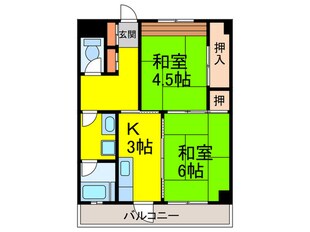 大橋フラワービルの物件間取画像